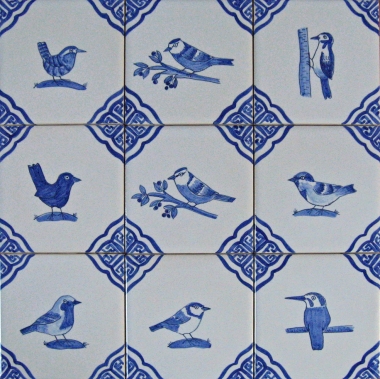 British garden bird tiles