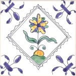 Delft flower tile 16