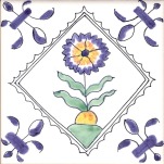 Delft flower tile 17