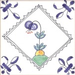 Delft flower tile 18