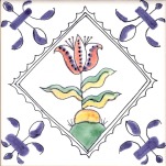 Delft flower tile 23