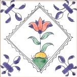 Delft flower tile 24