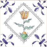 Delft flower tile 3