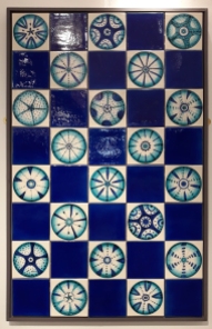 Diatom tiles on crackle glaze