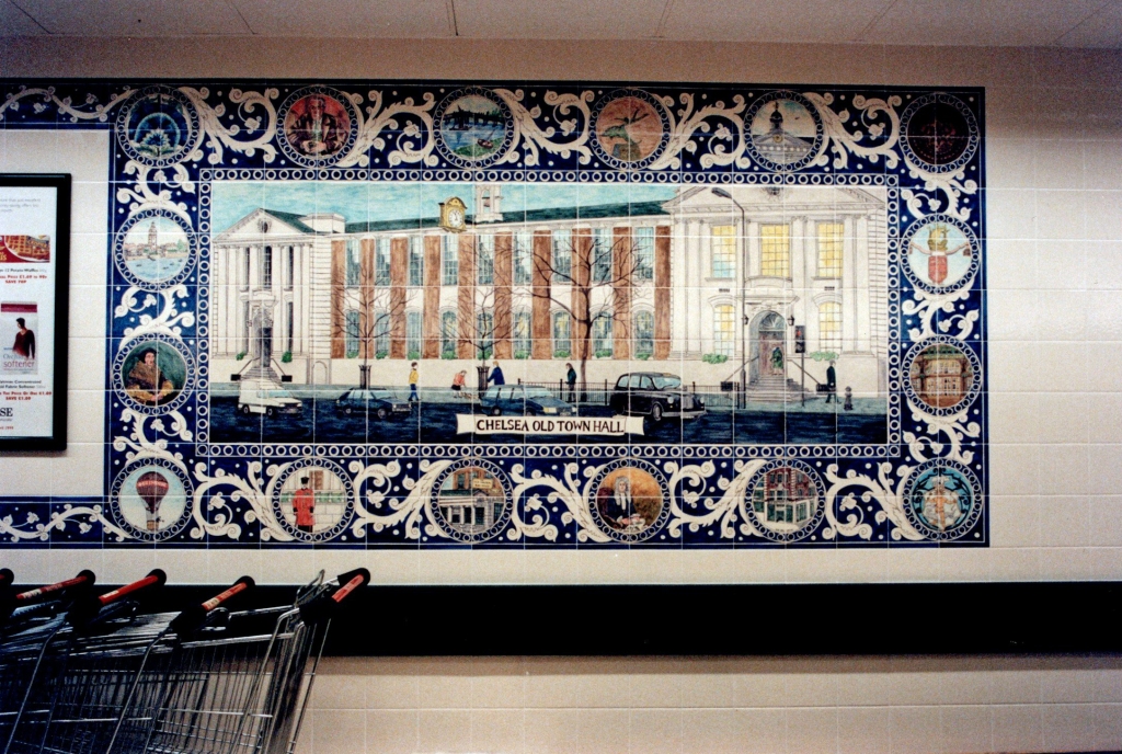 Chelsea Old Town Hall tile panel