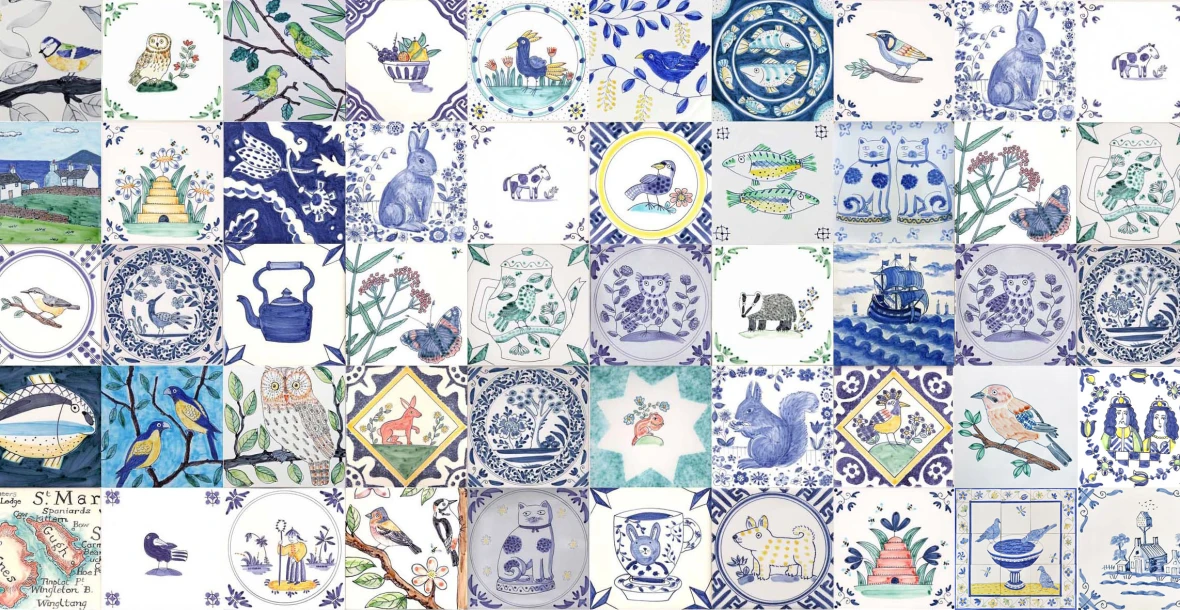 Hand painted Delft tiles